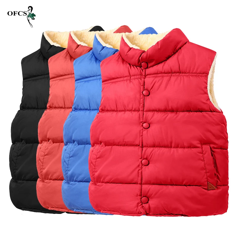 

Winter Candy Down Vests Cotton Coat Children's Waistcoat Autumn Casual Cardigan Thicken Warm Outerwear Toddler Sleeveless Jackes