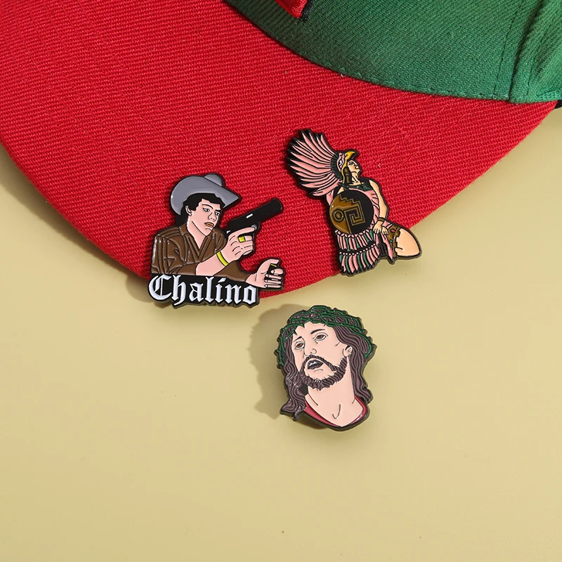 Vintage Mexican-Inspired Enamel Pin - Stylish Retro Jewelry Accessory