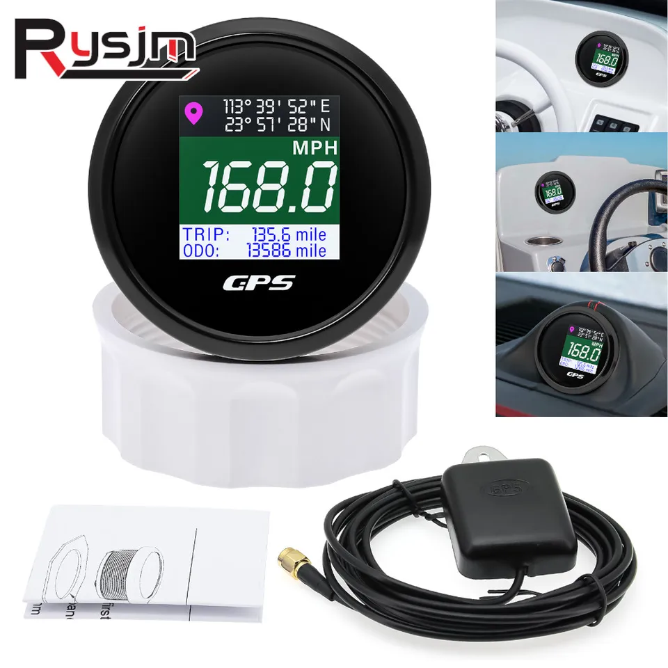 Hollex GPS snelheidsmeter digitaal zwart 9-32V - Hemrik Marine