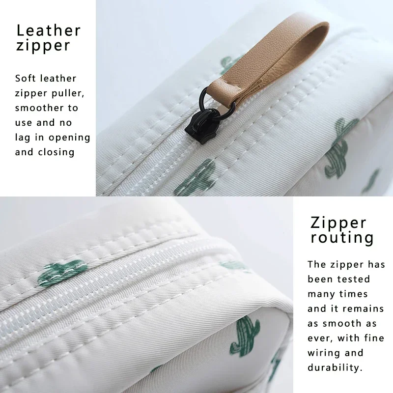 1PC Mini Cosmetic Bag Flamingo Solid Color Travel Toiletry Storage Bag Cactus Beauty Makeup Bag Organizer for Women Makeup Pouch