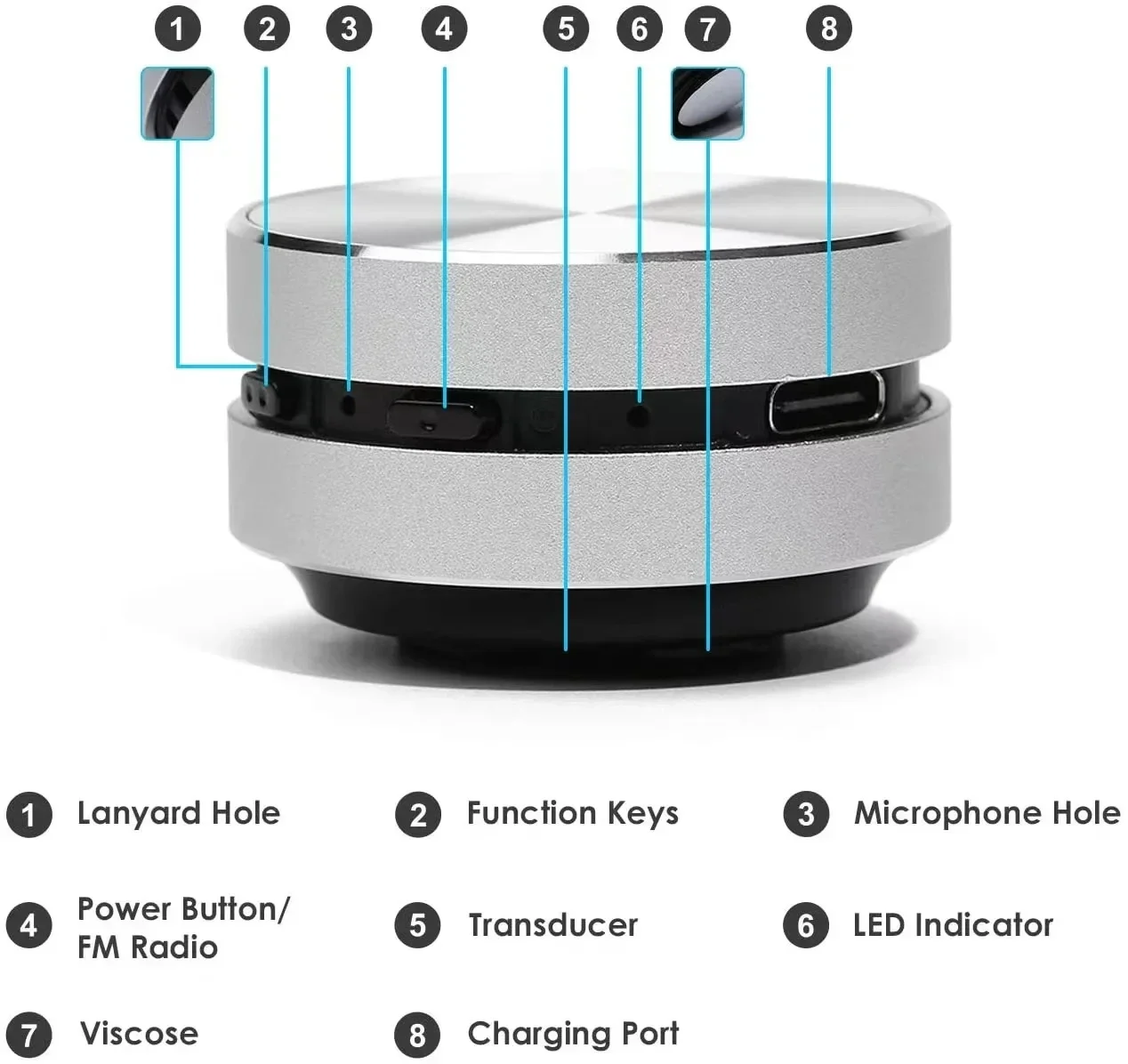 Mini Portable Metal Bone Conduction Bluetooth Speaker Vibration Stereo Audio Digital TWS Wireless Smallest Speakers
