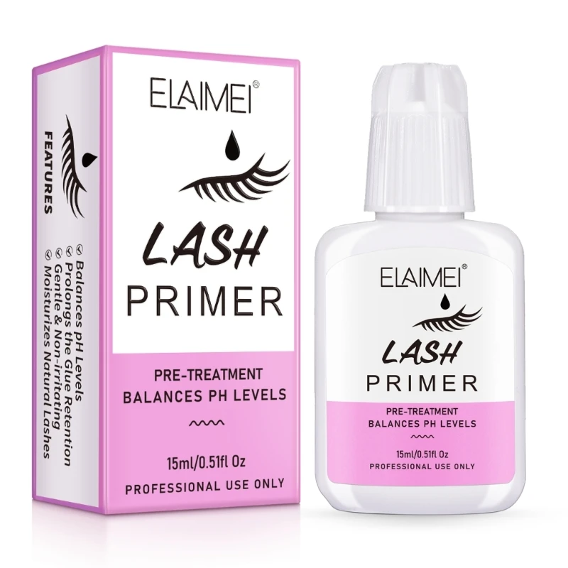 

50LD 15ml Lash Primer for Eyelash Extensions Eyelash Reinforcement Adhesive Long lasting Formula for Fuller Lashes