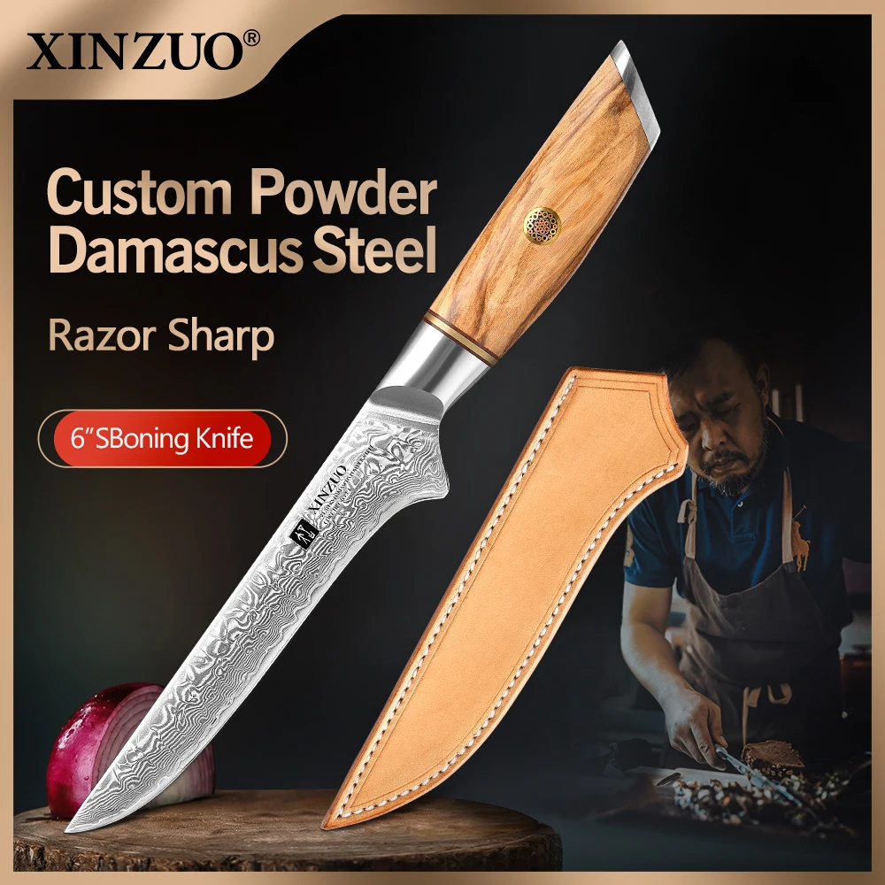 XINZUO 6" in Boning Knife 73-layer Damascus Steel Japanese Fish Filleting Knife Sharp Fishing Knife Kitchen Tool Original Design