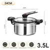 304 stainless steel micro pressure cooker multifunctional soup pot household pressure cooker electromagnetic stove gas universal 6