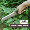 Professional Hori Garden Knife with Leather Sheath, Protective Handguard, Garden Tools Spatula for Weeding, Digging, Cutting 3