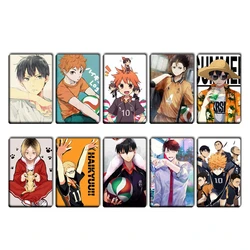 Ensemble de 10 pièces Anime Haikyuu!! Autocollants en PVC pour enfants, carte d'identité, personnage, carte de Bus, carte bancaire, décoration 