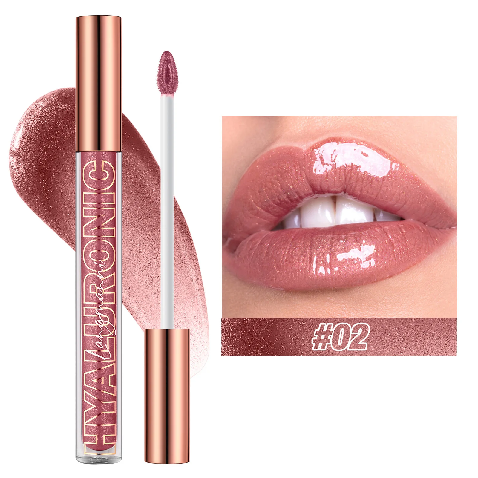Cosmetics Hyaluronic Acid Lip Stain Glittering Lip Gloss 8Colors Available Moisturizing Lipstick Gloss with lip gloss lip makeup lip stain