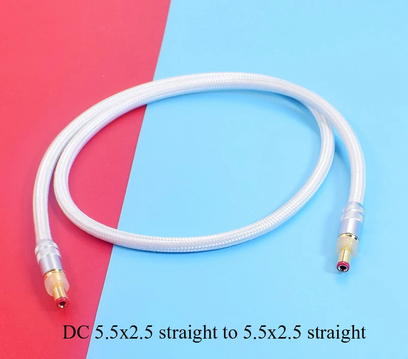 

HIFI Gold Silver Palladium Alloy DC 5.5x2.5 Male To 5.5x2.1 GX16 2Pin Type C USB 90 Degree Right Angle Straight Cable HI-END