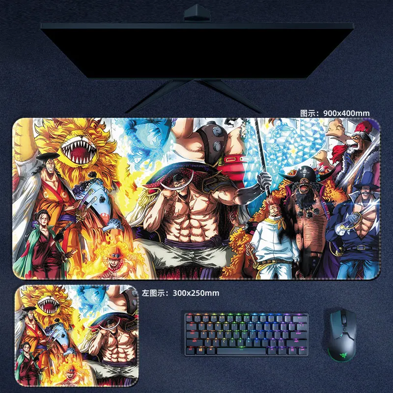 Grande Anime Mouse Pad One Preço Xxl Hastes Zoro Luffy ás Sanji Lei da Água Manga Computador Acessórios de Preenchimento Desk Mat - Imagem 4