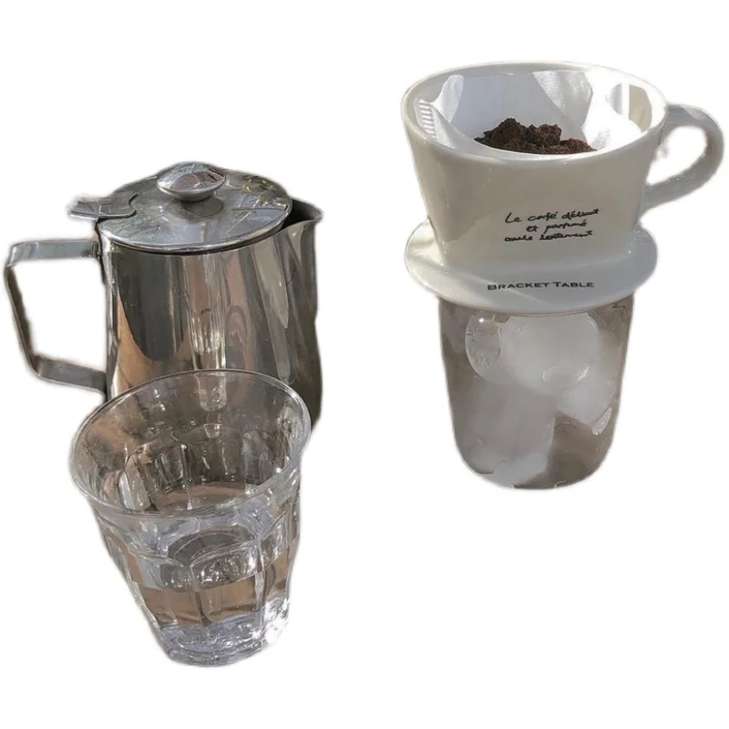 Korean Style Fan Coffee Filter Cup Ceramic Simple Letter Pattern Tea Pot Filter Ins High Quality Household Routine