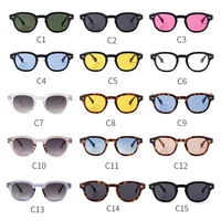 Lunettes de soleil rondes vintage effet écaille de tortue pour femmes et hommes, design de marque 2026, rétro avec rivets, verres jaunes et bleus, lunettes de soleil carrées pour femme et homme 6