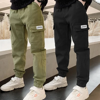 Primavera Autunno Ragazzi Moda Pantaloni cargo belli Lettera per bambini Pantaloni sportivi Adolescenti Pantaloni sportivi sottili casual 4-12 anni 1