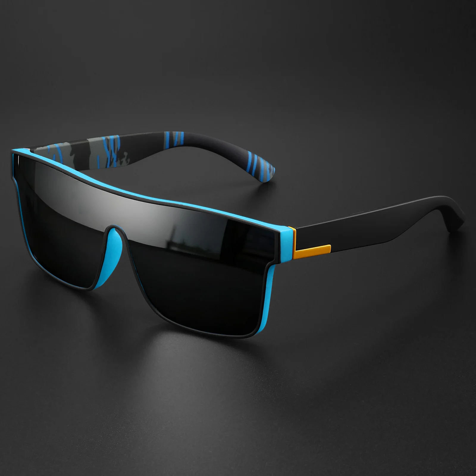 Klassische, farbenfrohe Sport-Sonnenbrille – einteiliges Glas, UV400, Unisex, für Outdoor, Reisen und Alltag – Detail 14