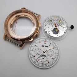 Stainless Steel Watch Case with Dial and Hands - Premium Watch Accessories (A rose white)