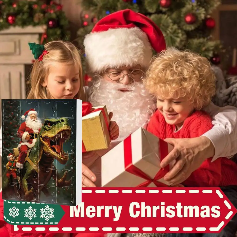 Description Picture 4 of itemCute Christmas Advent Calendar Christmas Dinosaur Egg Advent Calendar Funny Window Decoration Cartoon Festival Colorful Door