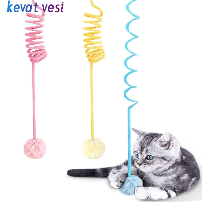 

Plush Cat Toy Hanging Door Cat Scratch Rope Toys Funny Kitten Spring Ball with Bell Cat Playing Training Toy Cat Accessories