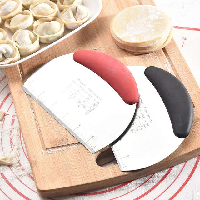 Stainless Steel Dough Scrapers Cake Spatula Baking Tools Dough Pastry With  Scale Semi-Circular Cake Scraper Kitchen Accessories - AliExpress
