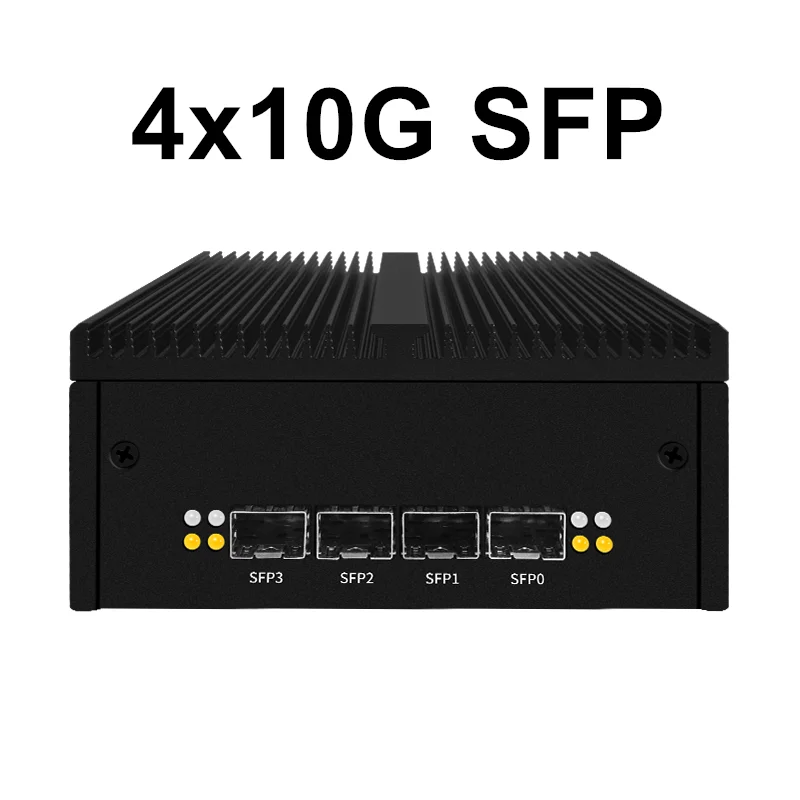 Factory Micro Firewall Appliance Intel N100 Quad Core Fanless Mini PC 2x10G SFP+ 2xi226-V 2.5G Network Gateway Soft Router PC 2