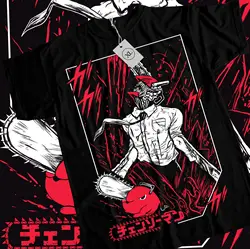 Chainsaw Man Anime Graphic Black T - Shirt - XXXL (Black)
