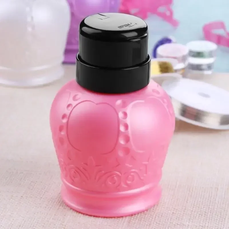 네일 광택제 리무버 프레스 클리닝 빈 펌프 디펜서 병 매니큐어 도구, 180ml