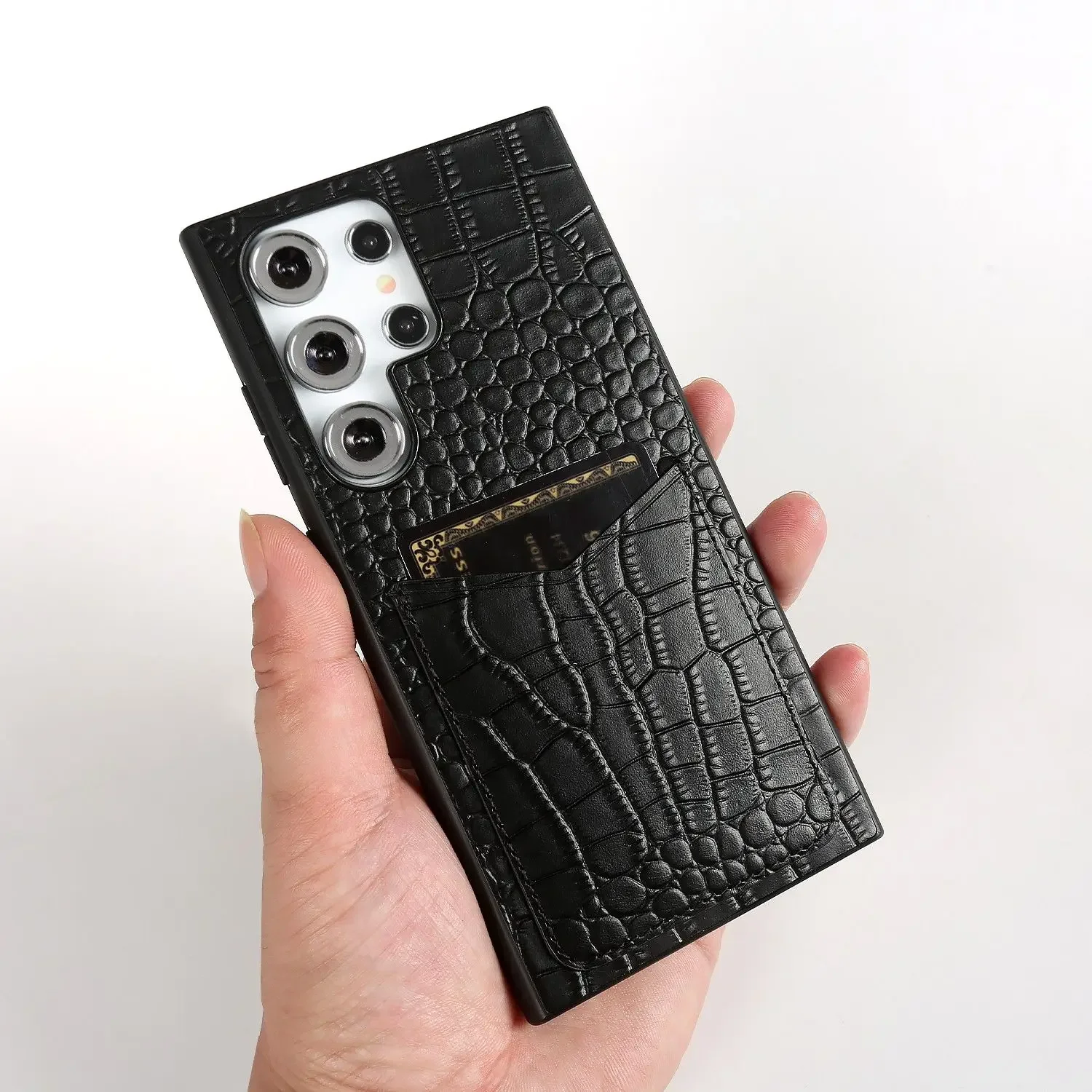 Premium Genuine Leather Full-Wrap Phone Case with Card Holder