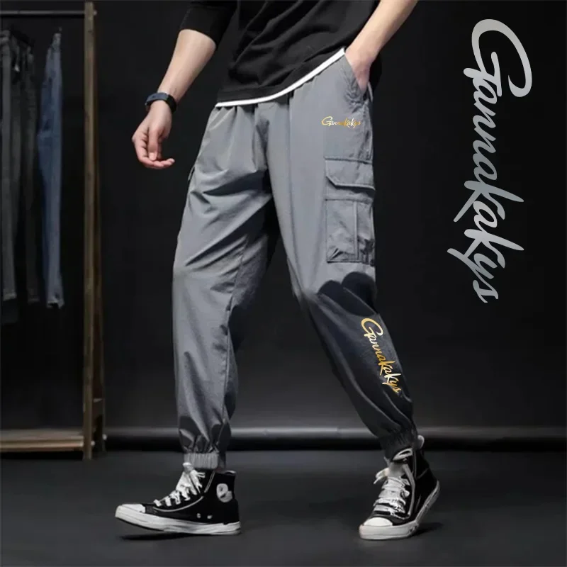Summer Fishing Pants for Men's Outdoor Sports Breathable Strap Fishing Pants Self Jogging Training Fashion Workwear Men Fishing Pants