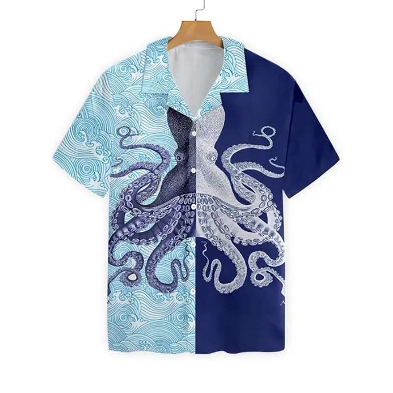 men's shirt with octopus print