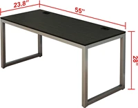 SHW Home Office 55-Inch Large Computer Desk, Espresso 2