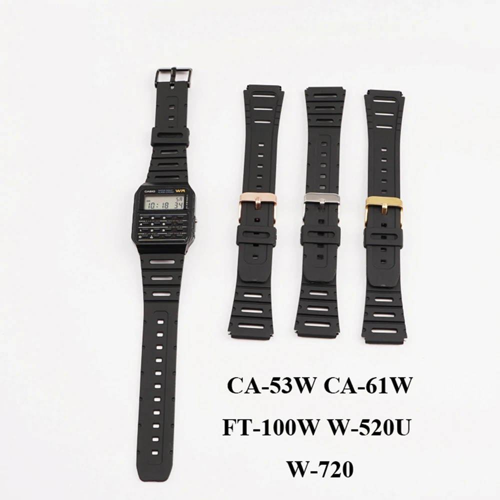 Rubber Sports Watch Strap Accessories For G Shock Ca 53w Calculator Watchband Ca 61w Ft 100w W 5u W 7g Watchbands Aliexpress
