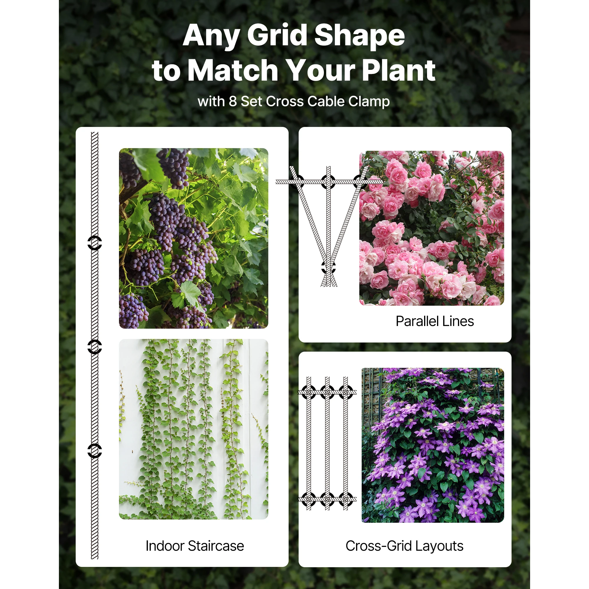 Stainless Steel Wire Rope Kit for Deck Railing Garden Trellis