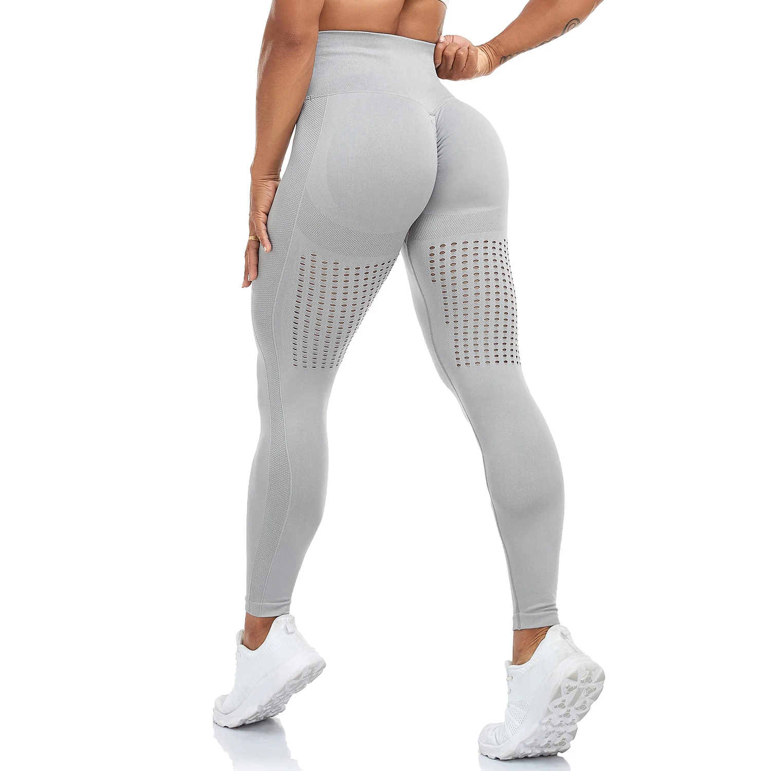 

Seamless Leggings Hollow Out Yoga Pants Fitness Women High Waist Stretchy Running Sports Jogging Trousers Gym Girl Workout Pants