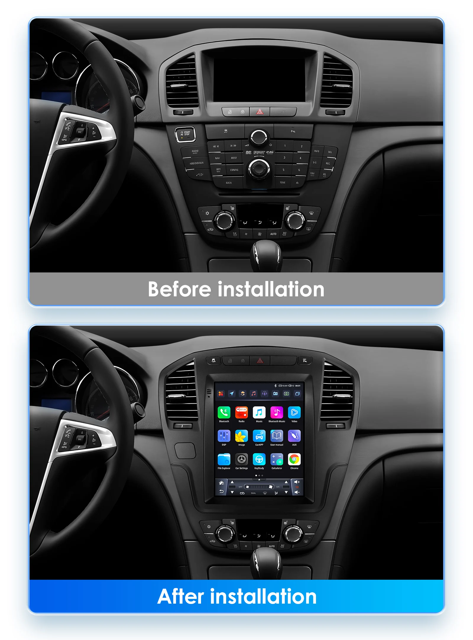 Фото Мультимедийная система Hizpo для автомобилей Buick Regal, Opel Insignia 2009-2013, Android 13, 9,7 дюйма №2