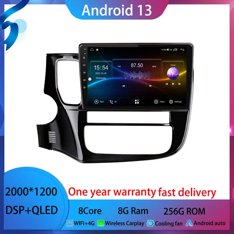 

Android 13 для Mitsubishi Outlander 3 GF0W GG0W 2012 - 2018 автомобильное радио мультимедийный видеоплеер Android планшет WIFI + 4G