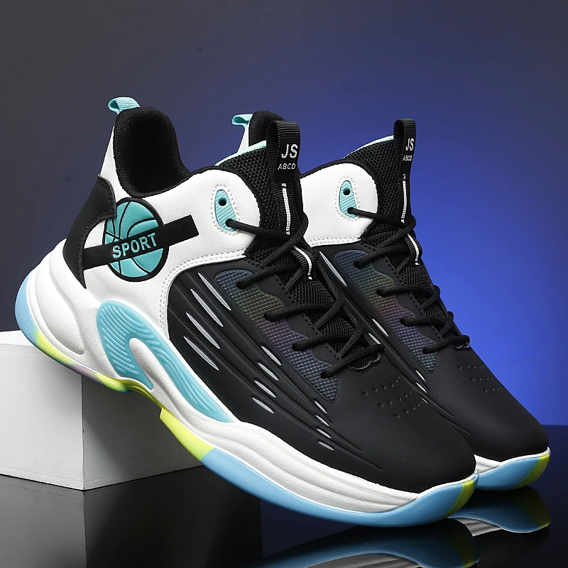 

New high-top basketball shoes men's fashion printed basketball shoes children's platform sports shoes