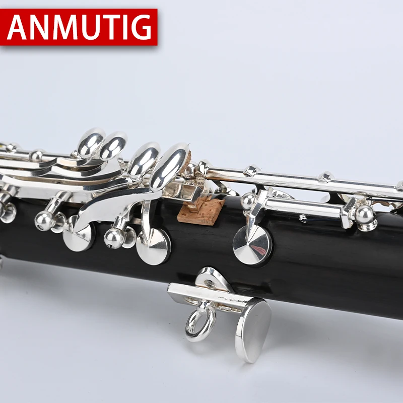 ANMUTIG Clarinet Eb Ebony Silver Plated Key Wood Instrument