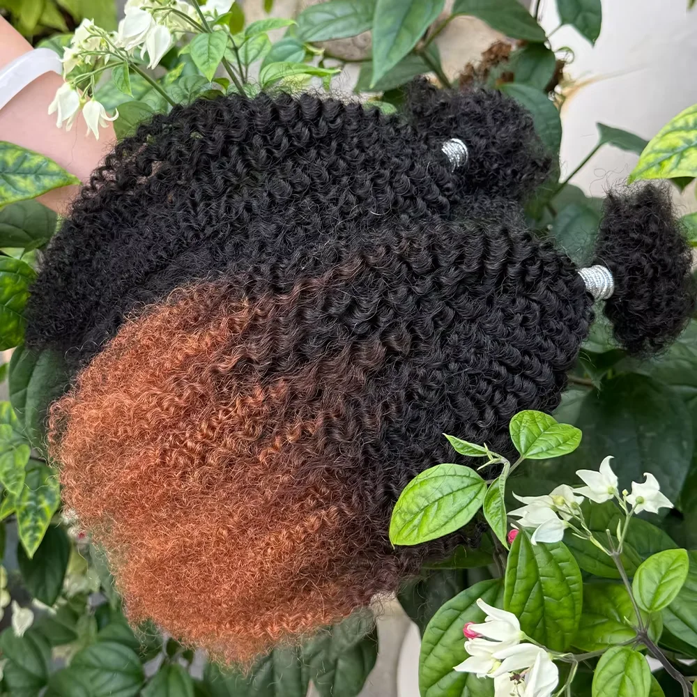 4C Afro Kinky Curly Bulk Hair 16 Inch 100% Human Hair Raw Virgin Unprocessed No Weft Braid Extension Natural Bulk Hair For Dread 3