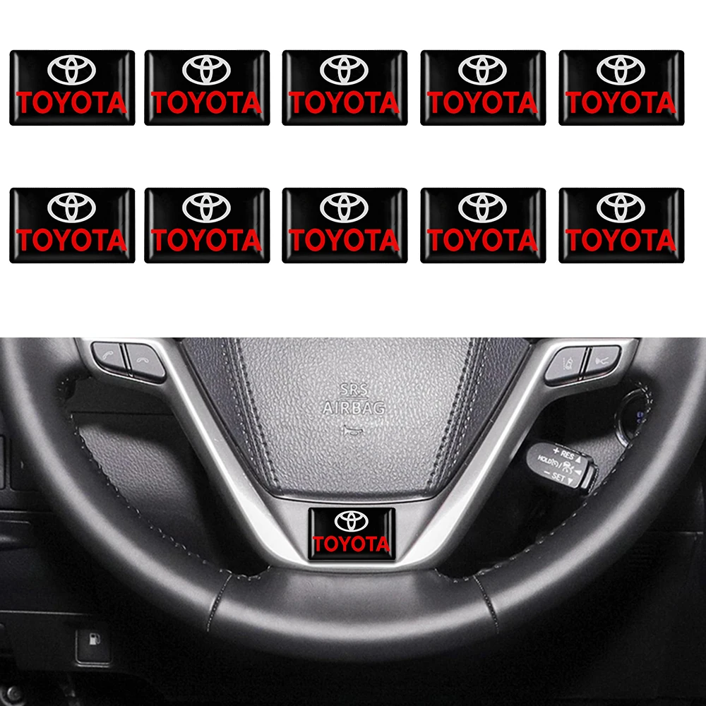 3DEpoxyCarSteeringWheelEmblemStickersAccessoriesForToyota
