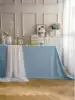 1 pc Blue Classic Comfortable Skin Friendly Flannelette Tablecloth for Valentine's Day Wedding /Family Decoration 1