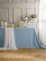 1 pc Blue Classic Comfortable Skin Friendly Flannelette Tablecloth for Valentine's Day Wedding /Family Decoration 1