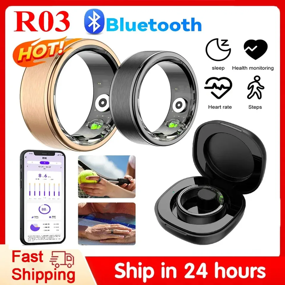Anillo Inteligente De Salud | Monitor Sueño, Oxígeno Y Ritmo Cardíaco | Batería 7 Días | Compatible Android E IOS