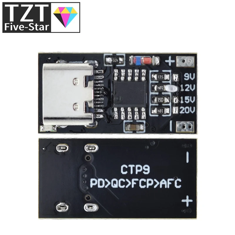 Type c pd2 0 pd3 0 9v 12v 15v 20v fast charge trigger polling detector