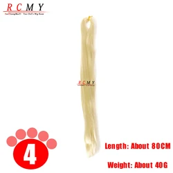 Handmade Anti - Mohair Wig with Black & White Hair for BJD Dolls, 80CM/40, Premium Milk Silk Hair (4)
