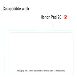 Premium Full HD Tempered Glass Screen Protector with Scratch - Resistant Oil - Coating, 2 - Pack (2P - Honor Pad 20)