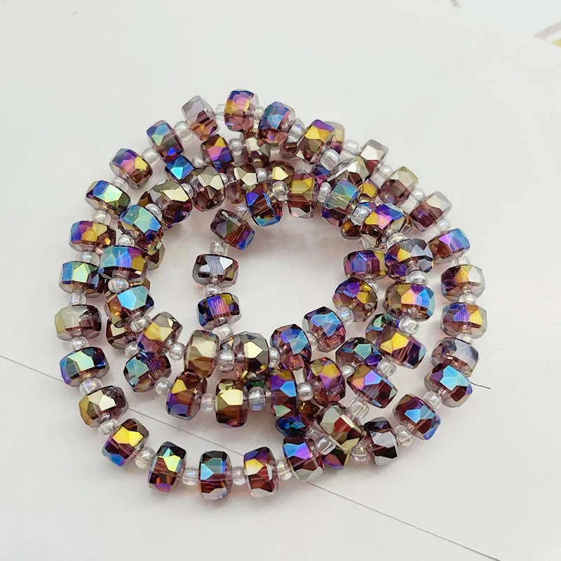 30 Stück Radform österreich ische Kristallglas perlen flach rund 8x6mm Glas lose Perlen für Schmuck herstellung Armbänder Zubehör DIY – Detail 8