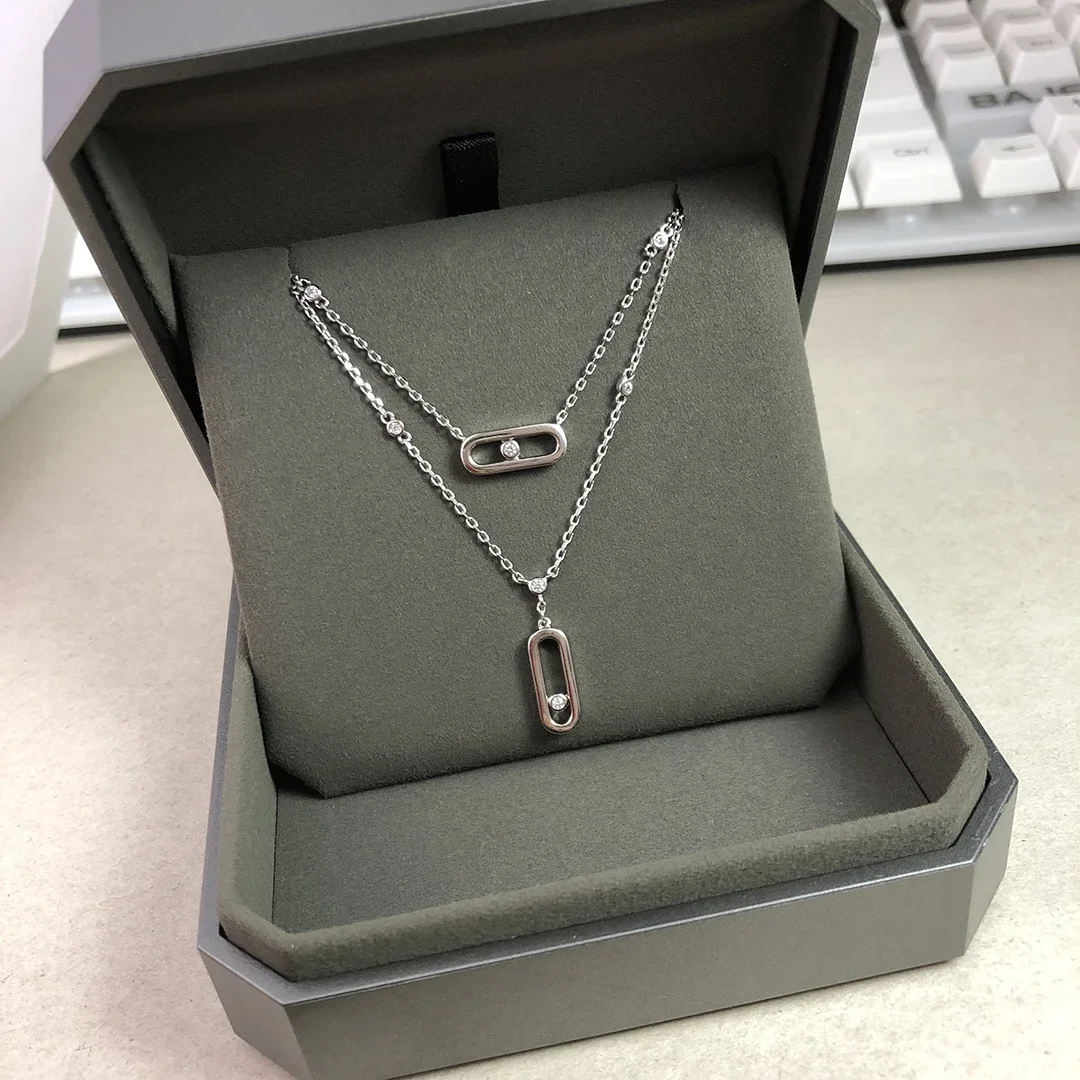 قلادة GM 925 من الفضة الإسترليني للسيدات بطبقات مز...