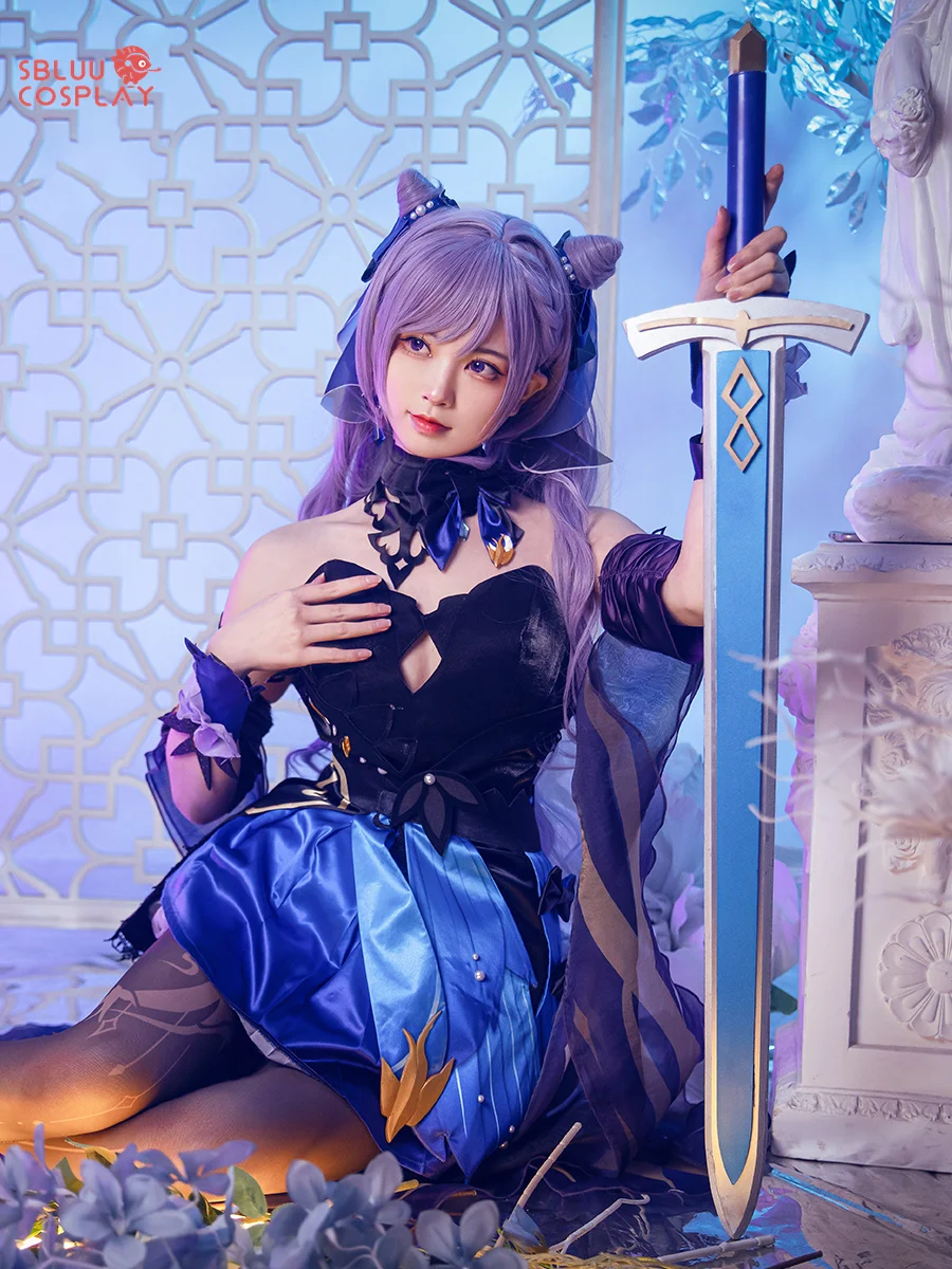 Keqing Cosplay Costume, Jeu Genshin Impact, Halloween Cosplay, Opulent Splendor, Keqing Cosplay Outfit, Perruque