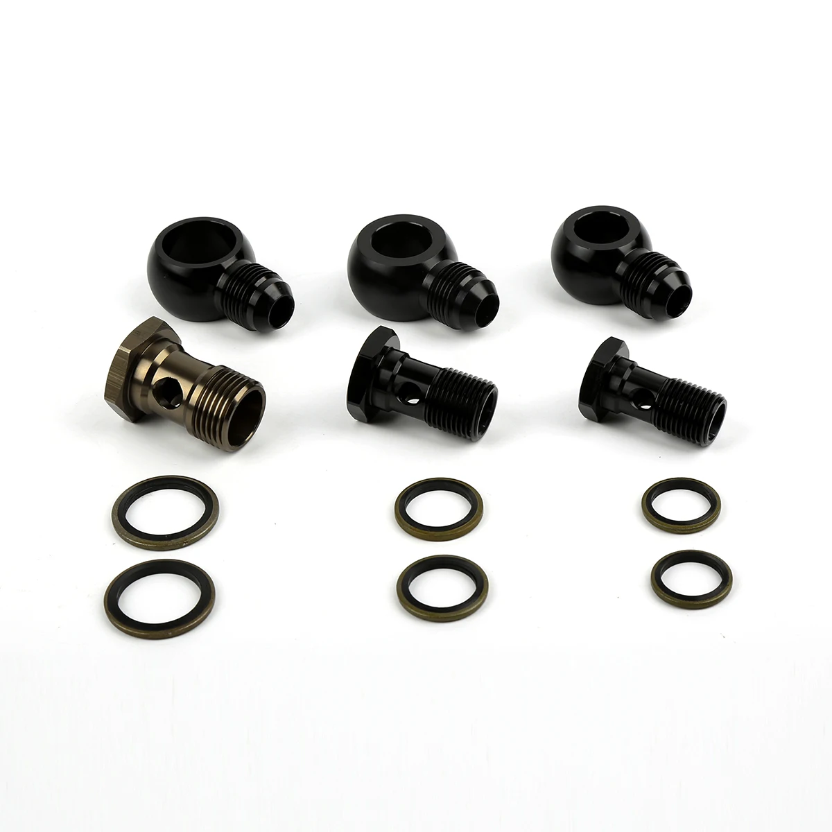 Aluminum M16x1.5 M18*1.5 M22*1.5 bolt hydraulic clutch bolt kit screw & banjo adaptor bolt fitting male AN10 ball fitting adapter