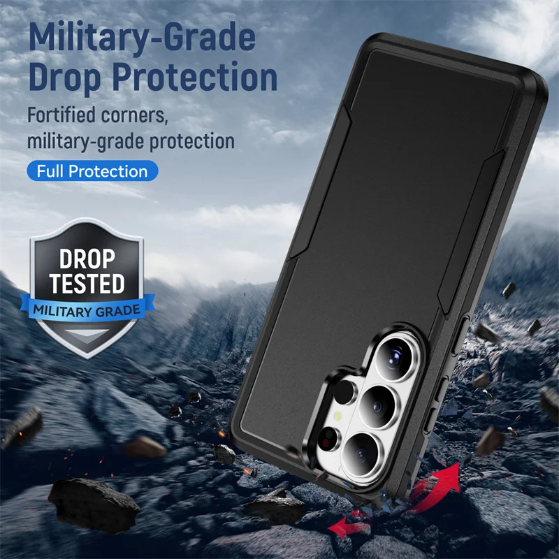 Luxury Shockproof Armor Phone Case - Rugged Hard Back Cover