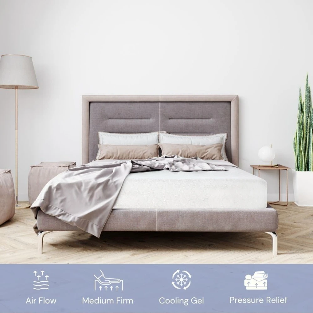 8” Gel Memory Foam Mattress, Bed in a Box/Medium Firm/Breathable Cooling-Gel Comfort Technology/Pressure Relief/Comfy Support 3