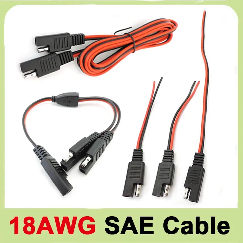 

18AWG SAE Power Extension Cable 10A SAE Plug 1 to 2 SAE Power Wire Quick Connect Adapter 2 Pin Connector Disconnect